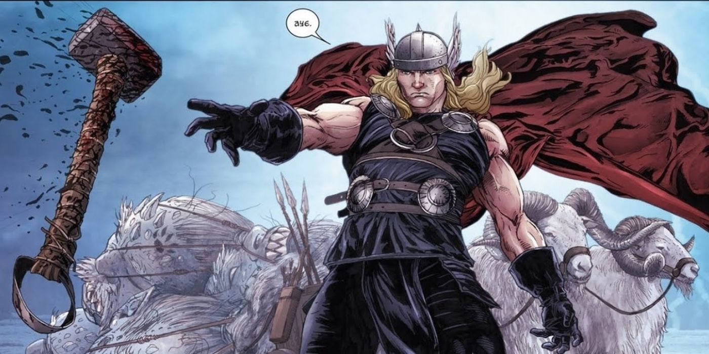 Thor estirando su mano para su martillo en Ages of Thunder
