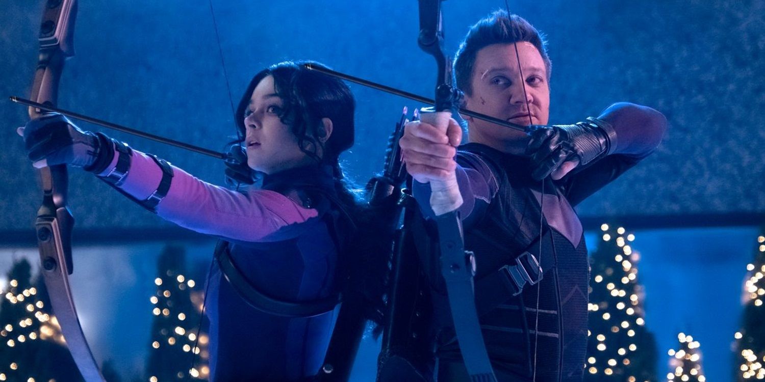 Kate and Clint shooting arrows in the Hawkeye series
