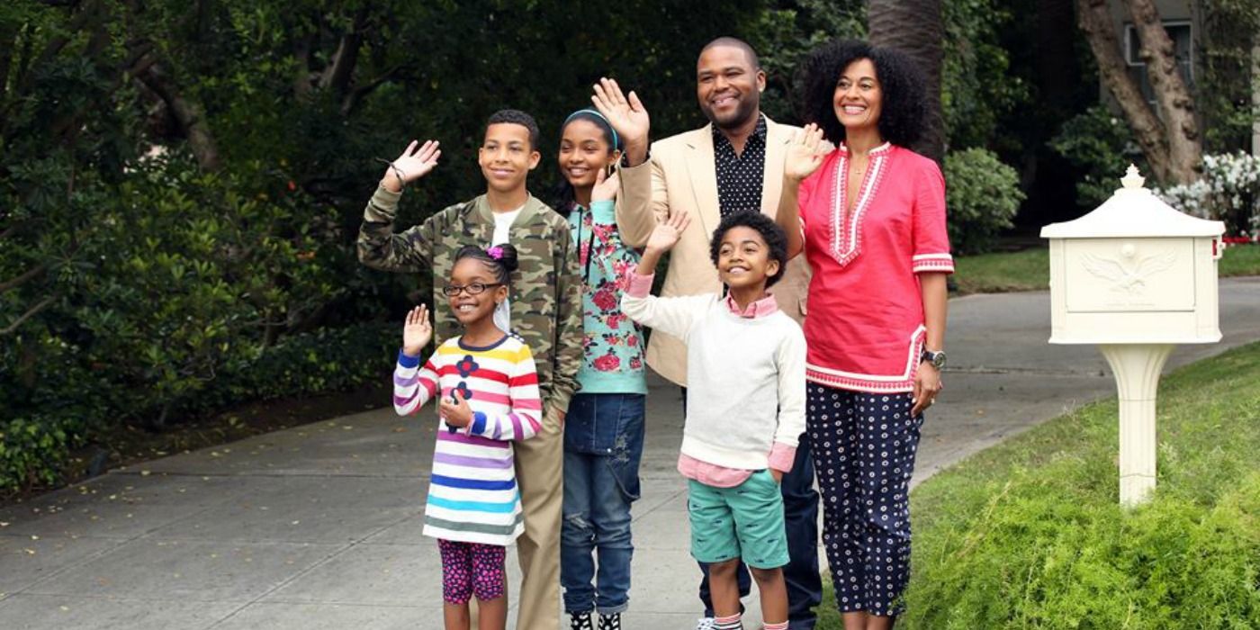 Blackish cast waving from the end of the family driveway