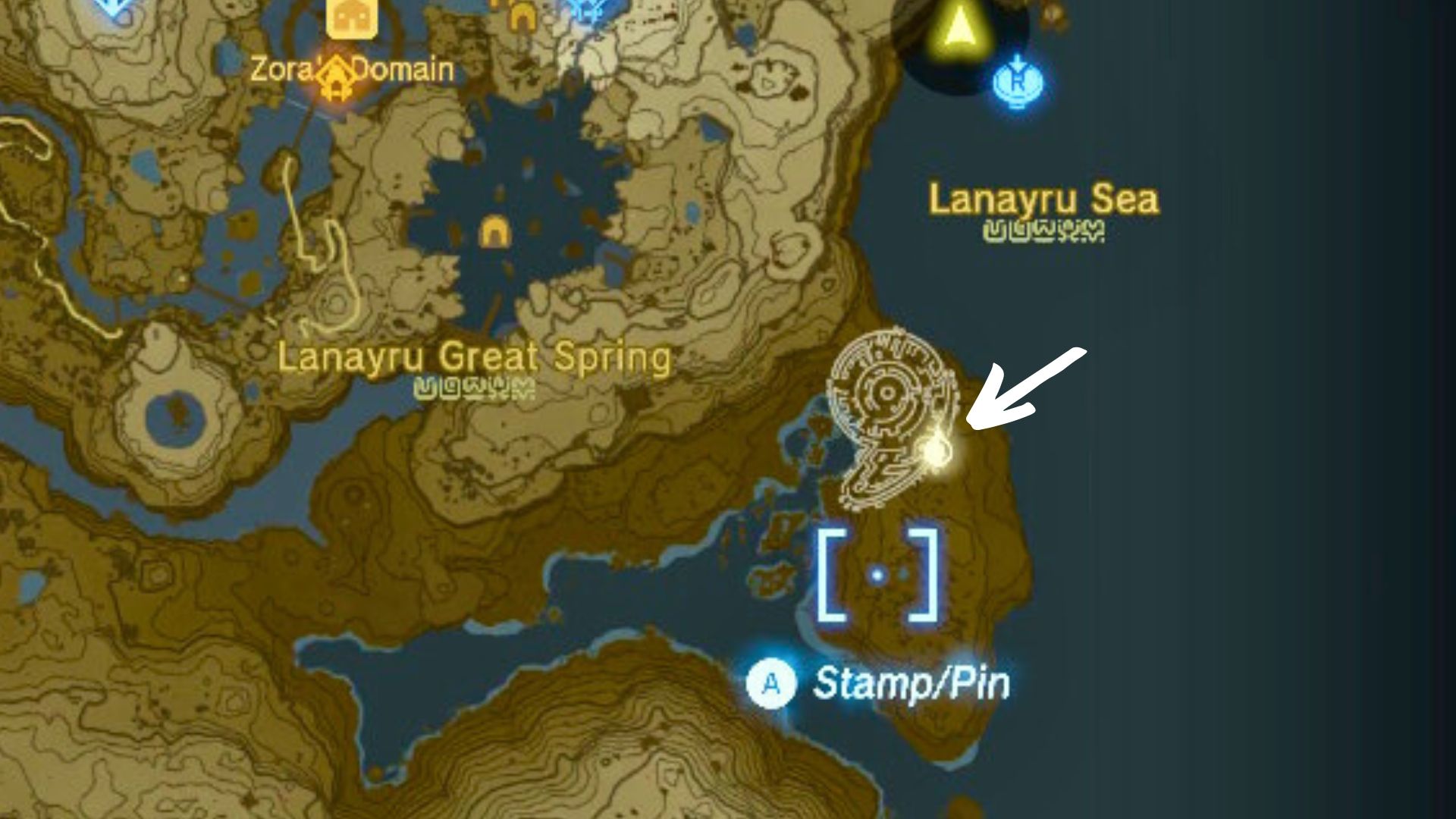 Ubicación secreta de la lágrima del dragón de piedra en Zelda TOTK