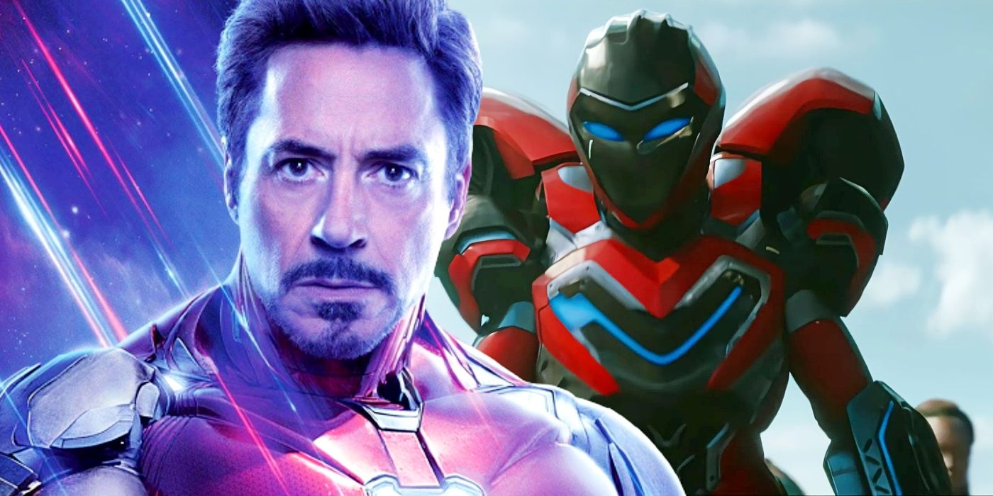 Iron Man de Robert Downey Jr. y Ironheart de Dominique Thorne yuxtapuestos en una imagen personalizada.