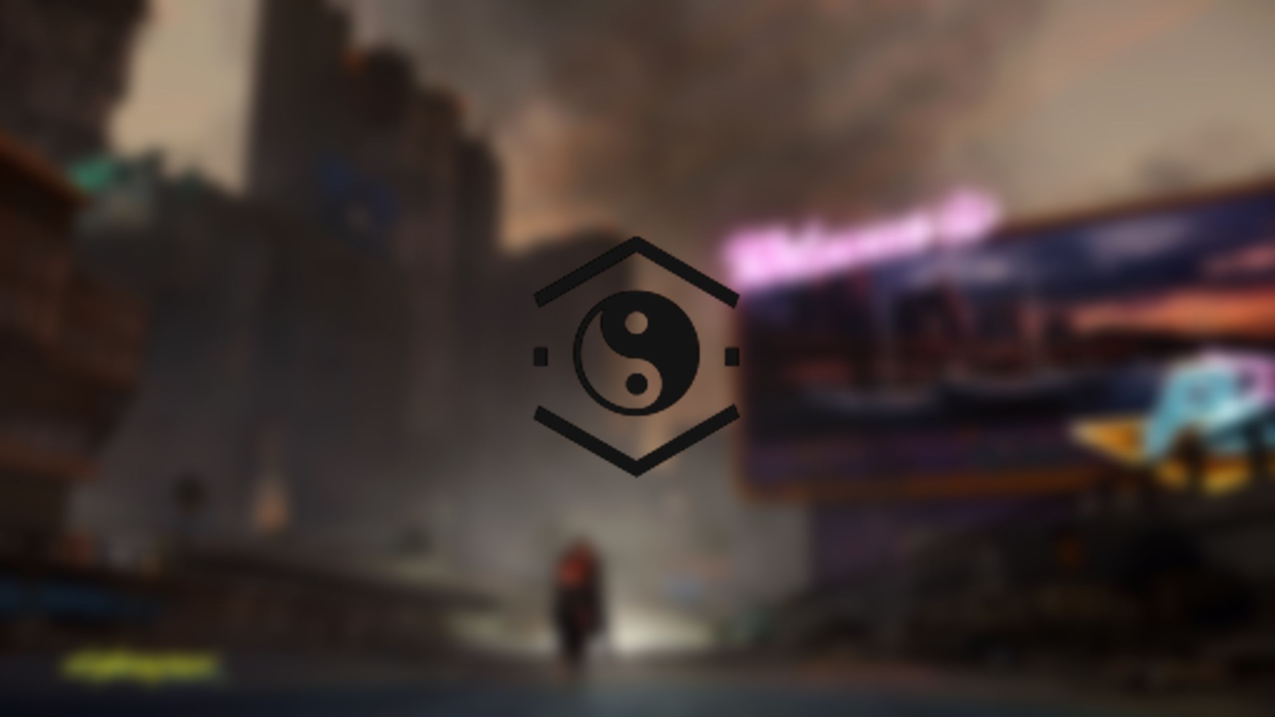 Cyberpunk 2077 V's Cool Stat Logo On City Background