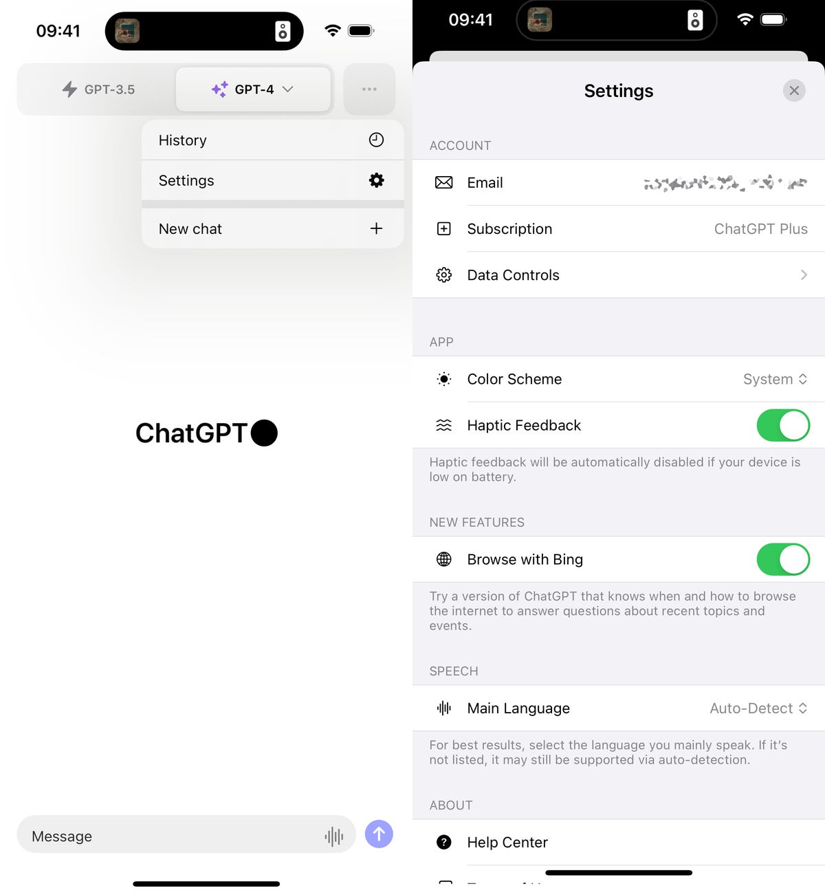 Navega con la función Bing en ChatGPT en iOS