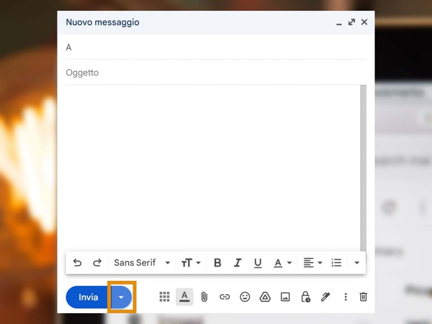 Gmail para ordenadores: la flecha inferior izquierda