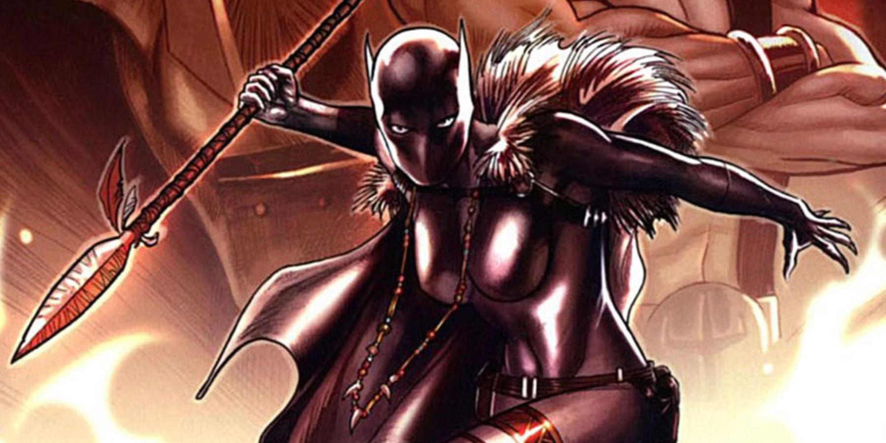Shuri con su atuendo de Pantera Negra en los cómics de Marvel