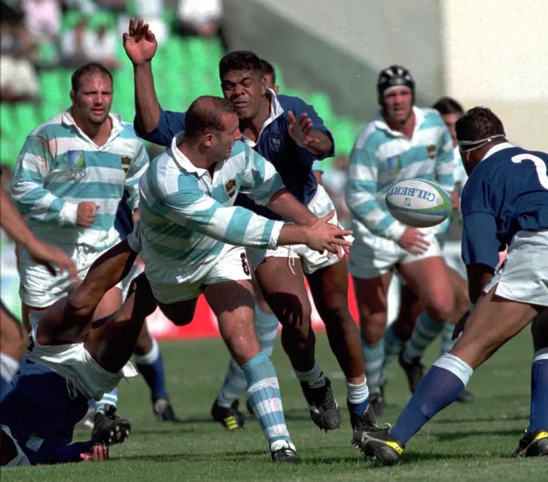 The Pumas against Samoa in the 1995 World Cup in South Africa. (Photo: AFP)