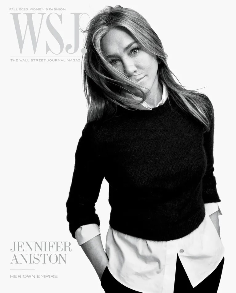 Jennifer Aniston opted for black and white.  (Photo: Instagram/@wsjmag).