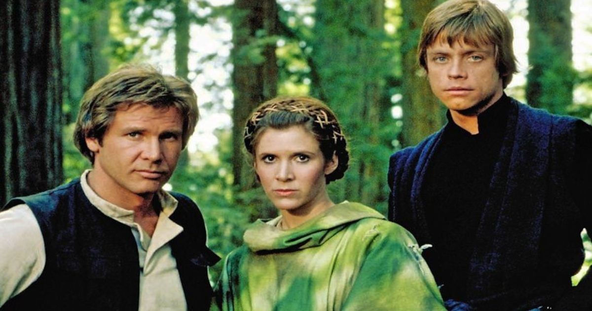 Luke Skywalker, Leia Organa y Han Solo en Star Wars: Episodio VI - El regreso del Jedi