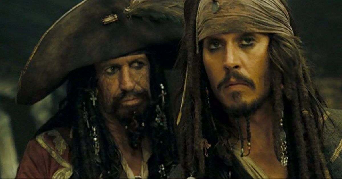 Keith Richards y Johnny Depp en Piratas del Caribe: En el fin del mundo