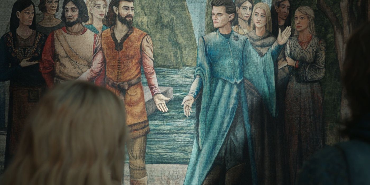 Un mural de la Elección de Elros y Elrond
