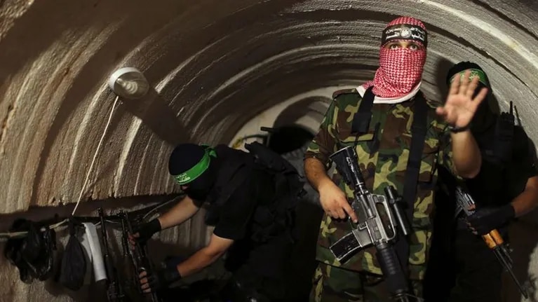 Hamas militiamen in one of the Gaza tunnels (Photo: Reuters)