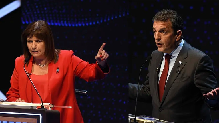 Patricia Bullrich and Sergio Massa polarized in the debate.  The Minister of Economy had a hard time resisting the criticism.  (Photos: Telam)