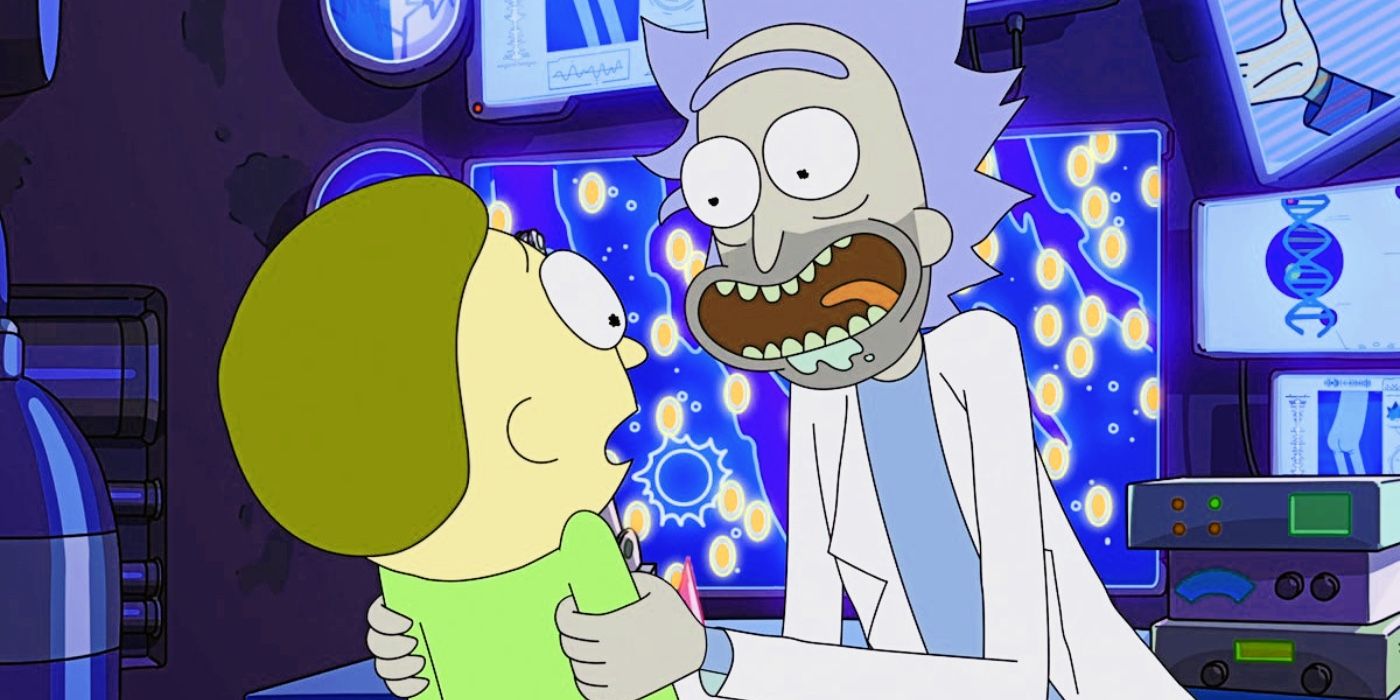 Rick agarrando a Morty por los hombros en Rick & Morty temporada 7