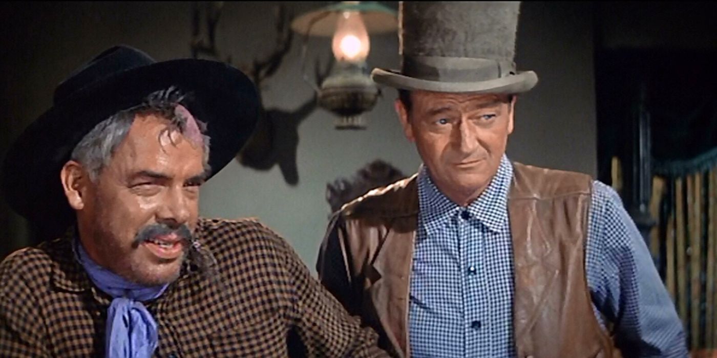John Wayne y Lee Marvin uno al lado del otro en Los Comancheros