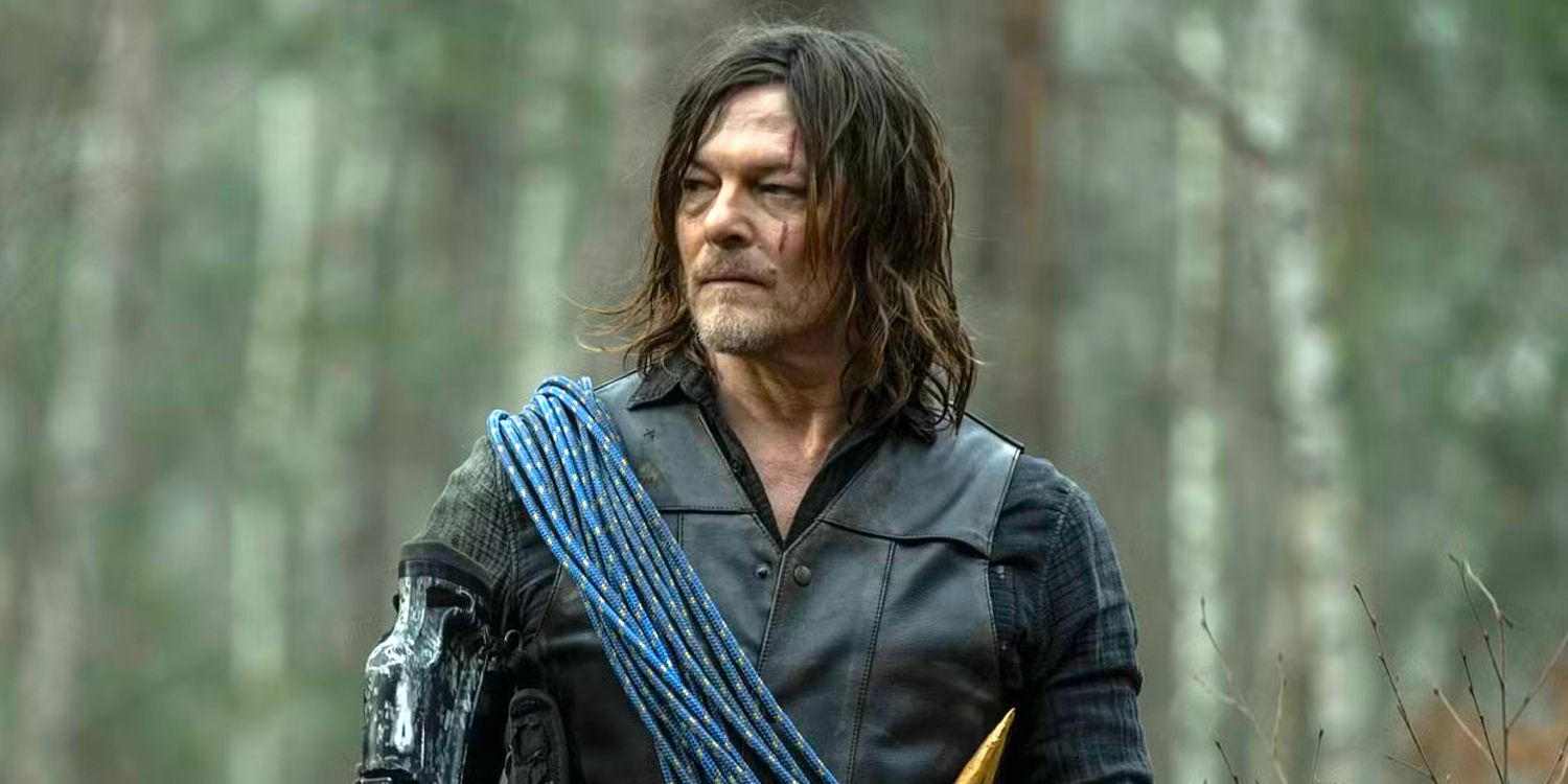 Daryl Dixon sosteniendo su ballesta en el episodio 5 de The Walking Dead Daryl Dixon