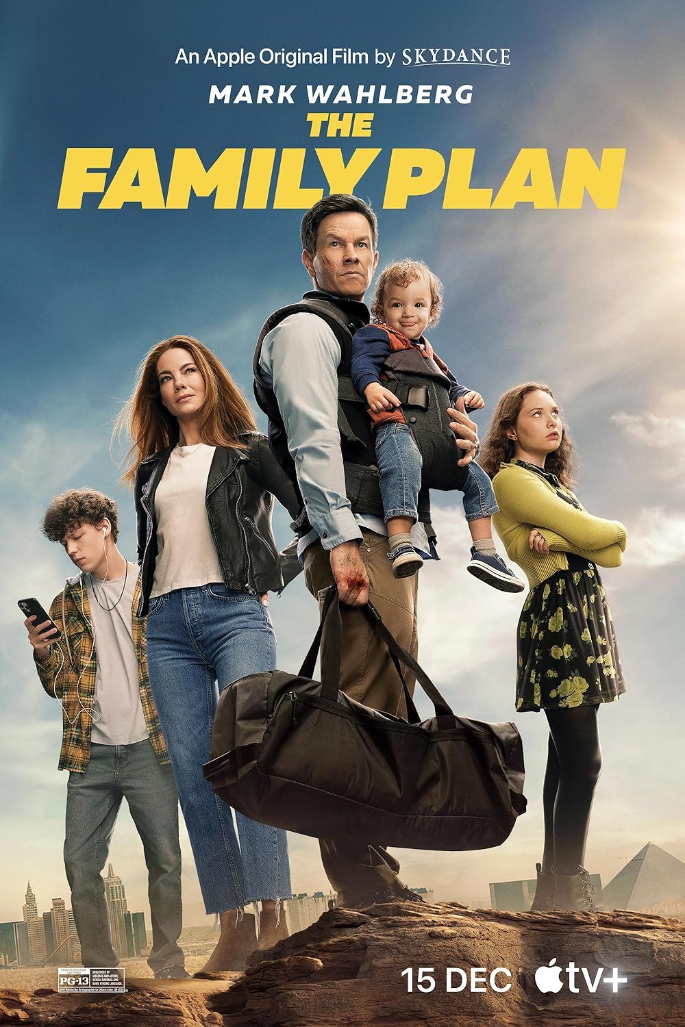 Mark Wahlberg y Michelle Monaghan en el cartel de The Family Plan
