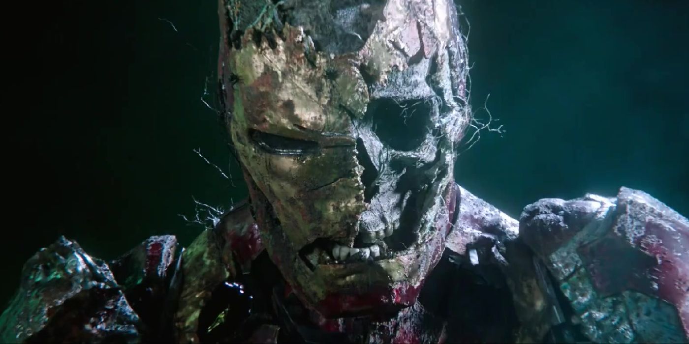 Una visión del Iron Man muerto interpretada por Mysterio en Spider-Man: Lejos de casa (2019)