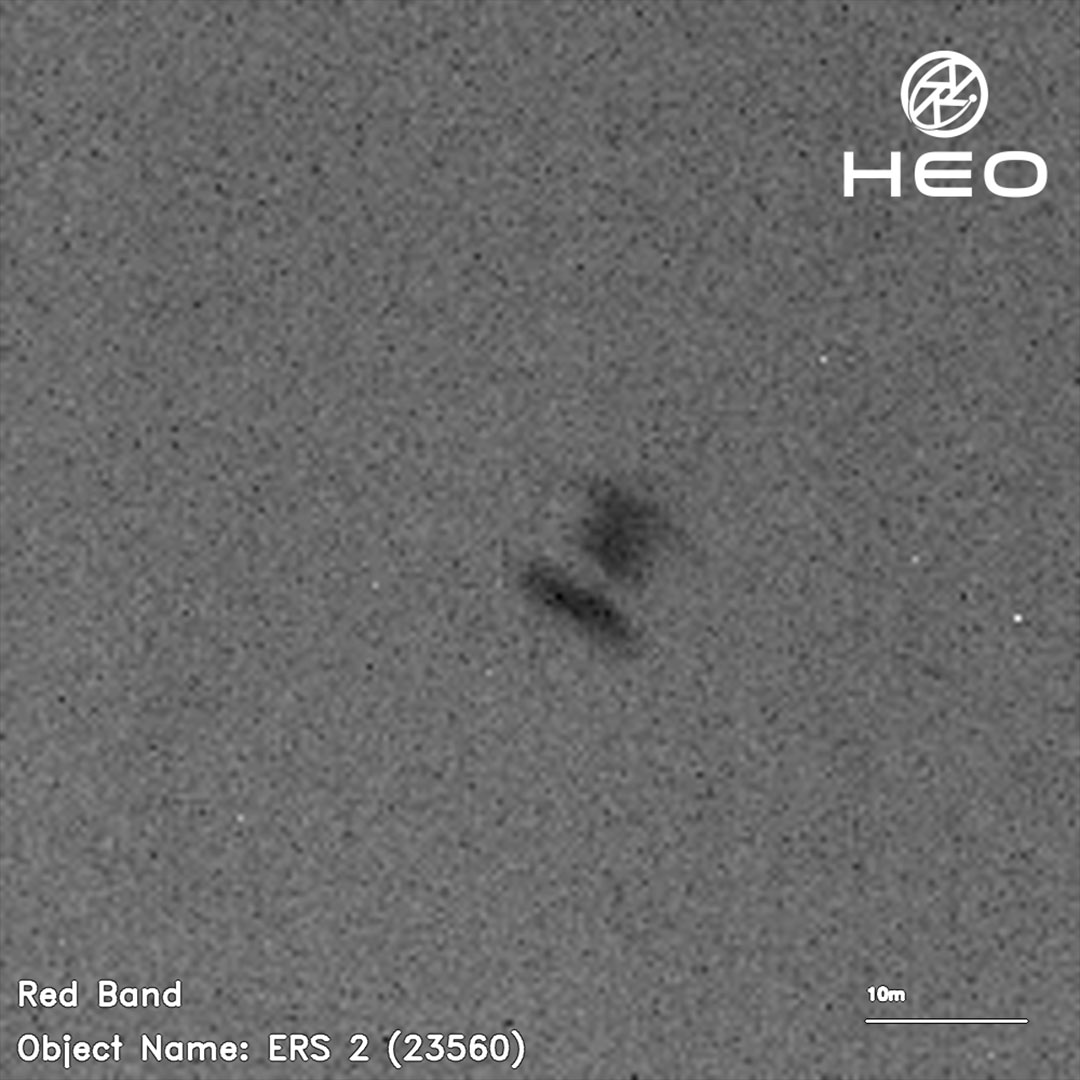 La empresa de imágenes comerciales HEO Robotics capturó imágenes del satélite ERS-2 de la Agencia Espacial Europea mientras cae hacia la atmósfera de la Tierra el 14 de febrero de 2024.
