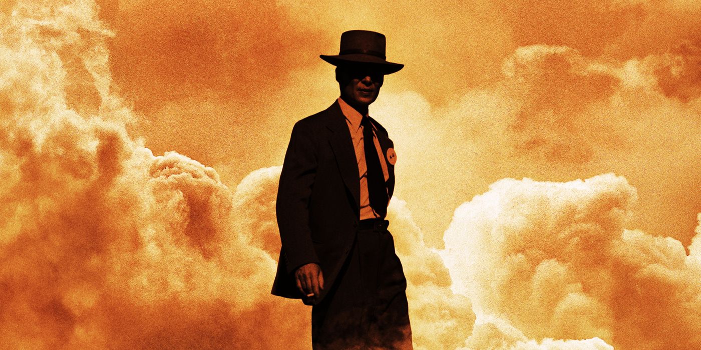 Cillian Murphy como Robert Oppenheimer frente a una explosión masiva
