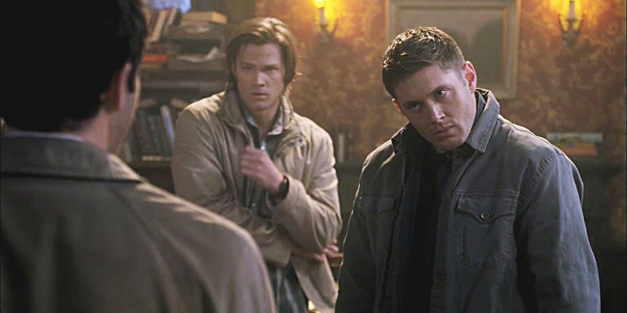 Dean (Jensen Ackles) and Sam (Jared PadaleckI) trying to act in Supernatural