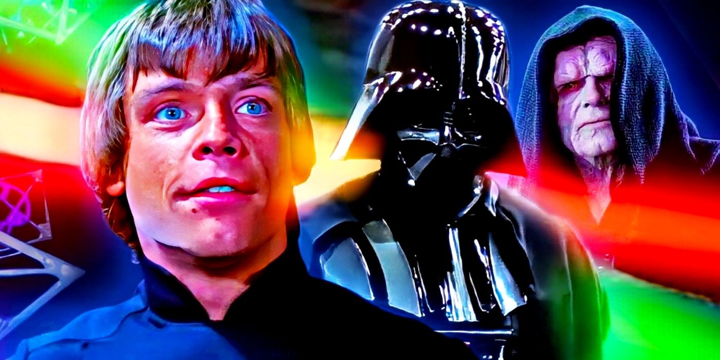 Luke Skywalker, Darth Vader y el Emperador Palpatine de Star Wars.