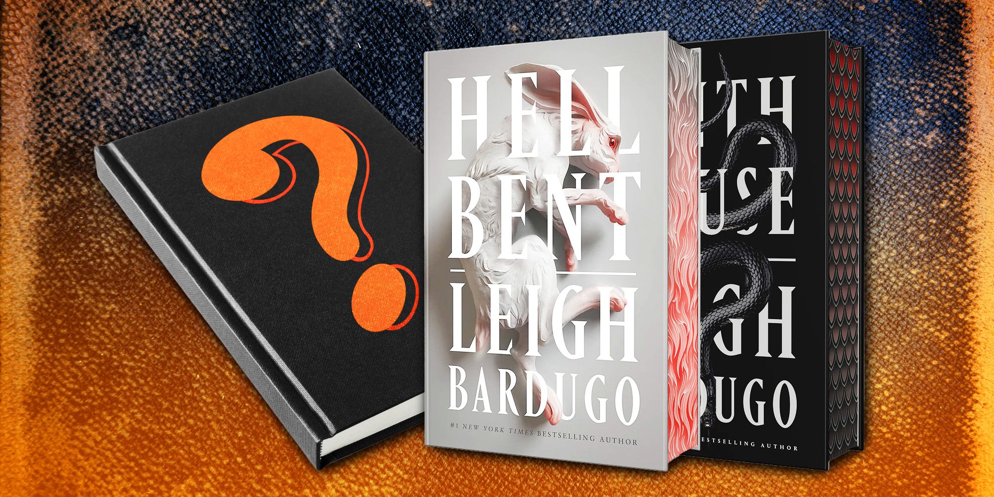 Ninth House and Hell Bent book covers with a mystery book cover