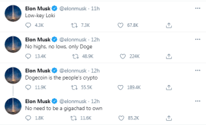Elon Musk tuitea sobre Dogecoin