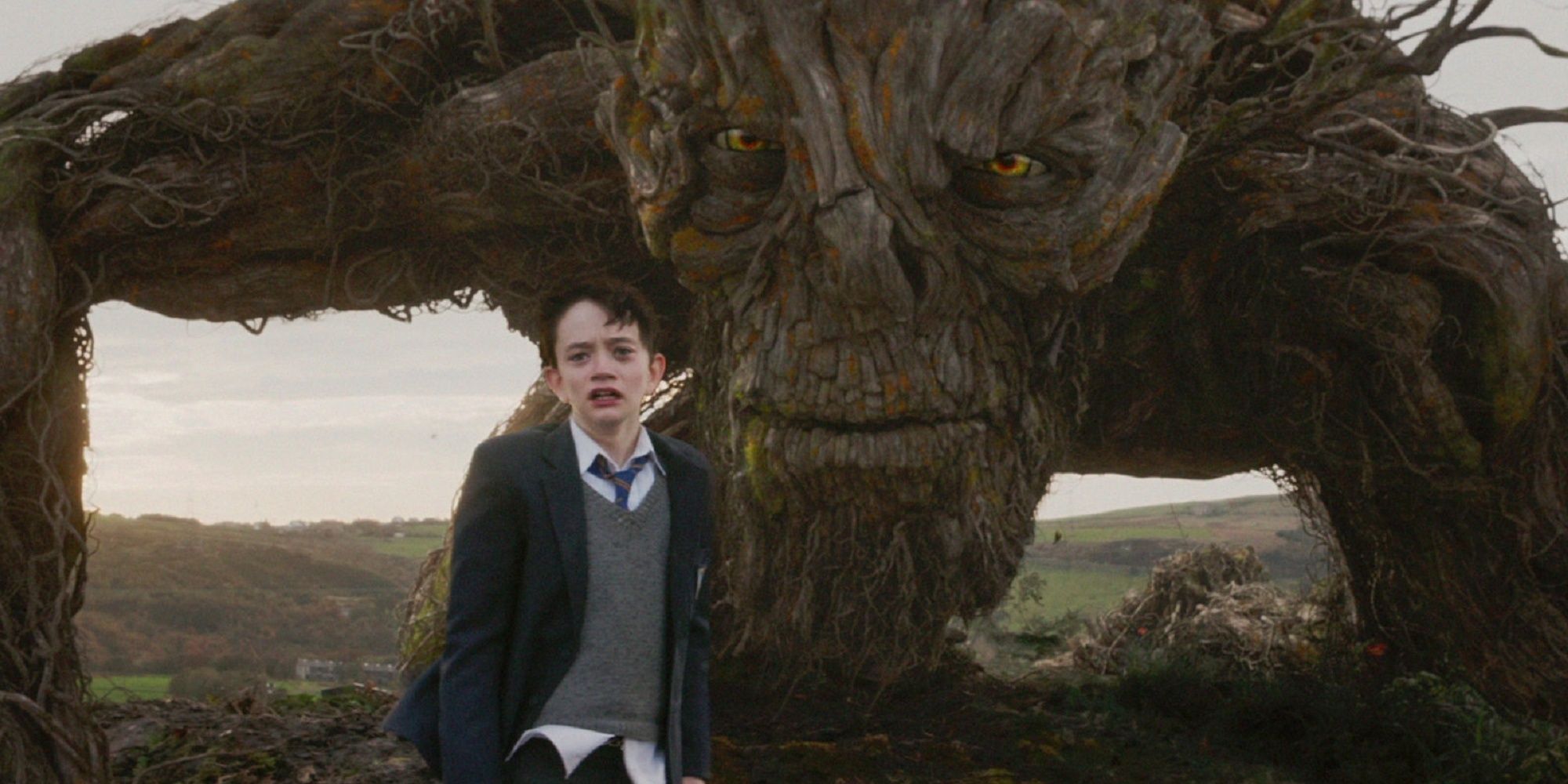 Conor and the Monster looking ahead in A Monster Calls.