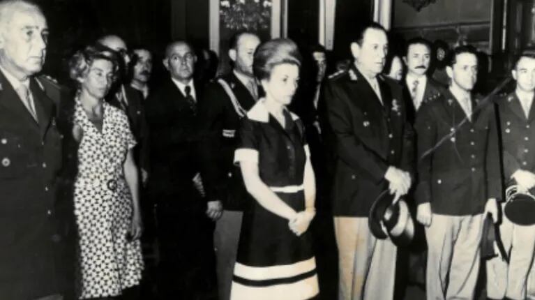Perón in the tribute to the fallen in Azul.  (Photo: Courtesy Eduardo Lazzari)